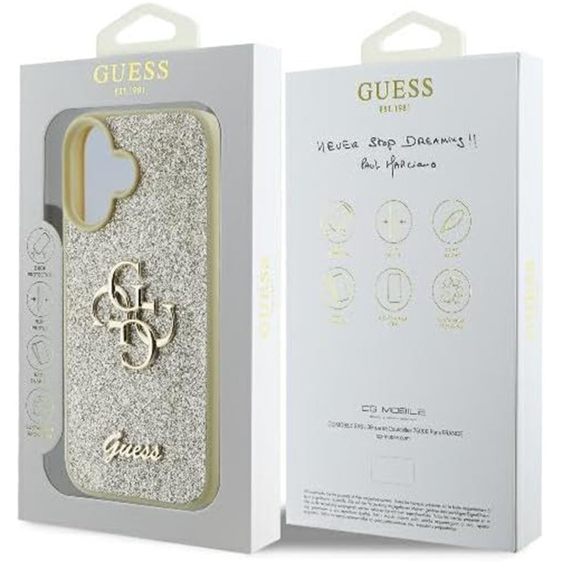 Guess - Glitter Fixed Big 4G (GUHCP16MHG4SGD) - iPhone 16 Plus - Gold