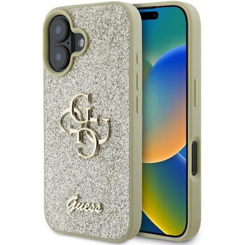 Guess - Glitter Fixed Big 4G (GUHCP16MHG4SGD) - iPhone 16 Plus - Gold