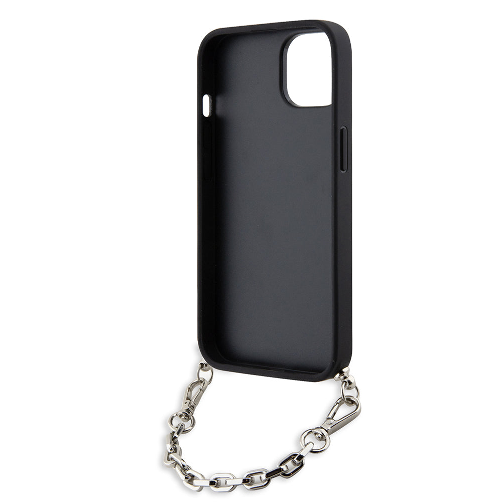 Karl Lagerfeld - Saffiano Monogram Chain (KLHCP14SSACKLHPK) - iPhone 14 - Black