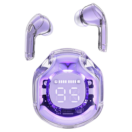 Acefast - Wireless Earbuds (T8) - USB-C, IPX4, Bluetooth 5.3, AI Call Noise Reduction, Digital Display, 480mAh - Purple