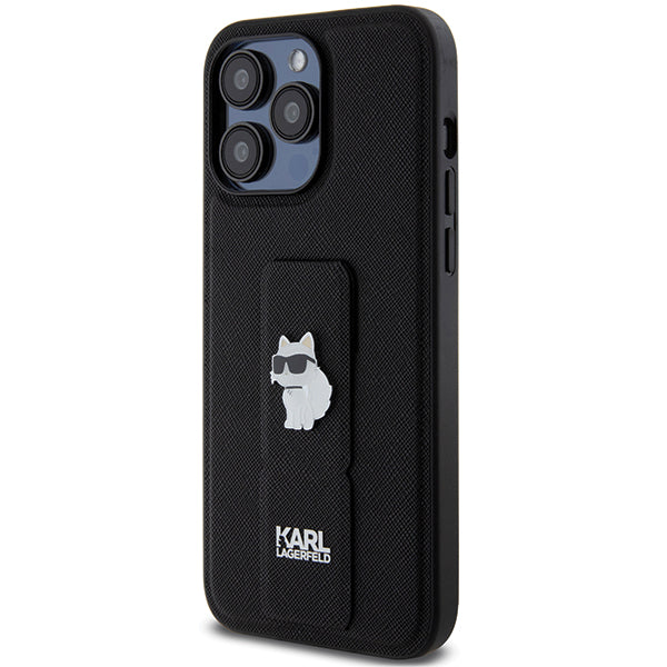 Karl Lagerfeld - Saffiano Gripstand (KLHCP14XGSACHPK) - iPhone 14 Pro Max - Choupette