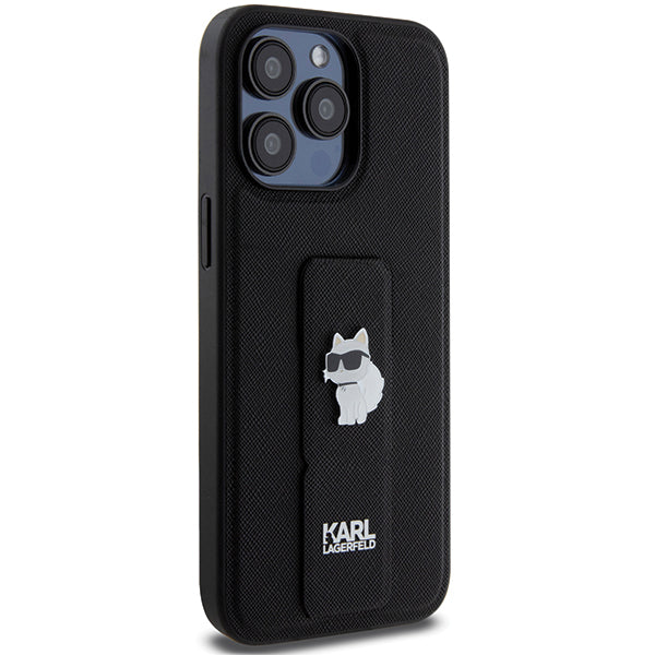 Karl Lagerfeld - Saffiano Gripstand (KLHCP14XGSACHPK) - iPhone 14 Pro Max - Choupette
