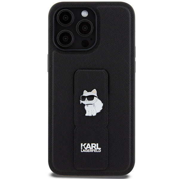 Karl Lagerfeld - Saffiano Gripstand (KLHCP14XGSACHPK) - iPhone 14 Pro Max - Choupette