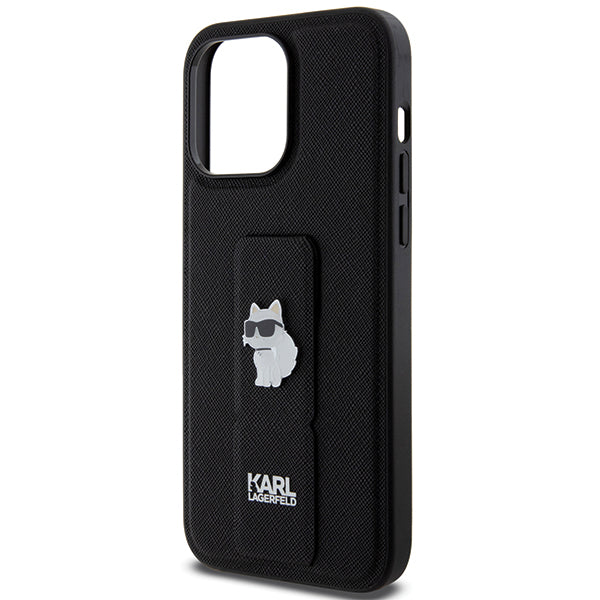 Karl Lagerfeld - Saffiano Gripstand (KLHCP14XGSACHPK) - iPhone 14 Pro Max - Choupette