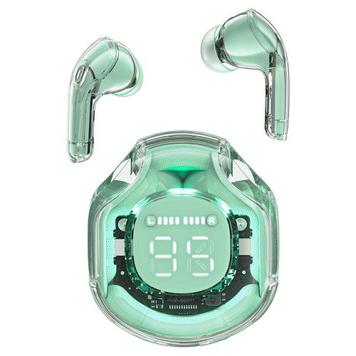 Acefast - Wireless Earbuds (T8) - USB-C, IPX4, Bluetooth 5.3, AI Call Noise Reduction, Digital Display, 480mAh - Mint Gr