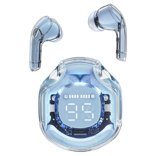 Acefast - Wireless Earbuds (T8) - USB-C, IPX4, Bluetooth 5.3, AI Call Noise Reduction, Digital Display, 480mAh - Ice Blu