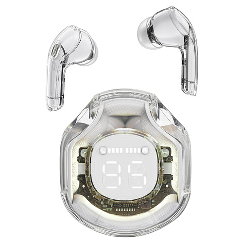 Acefast - Wireless Earbuds (T8) - USB-C, IPX4, Bluetooth 5.3, AI Call Noise Reduction, Digital Display, 480mAh - White M