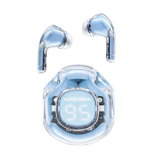 Acefast - Wireless Earbuds (T8) - USB-C, IPX4, Bluetooth 5.3, AI Call Noise Reduction, Digital Display, 480mAh - Ice Blu