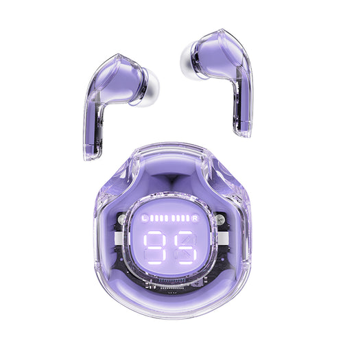 Acefast - Wireless Earbuds (T8) - USB-C, IPX4, Bluetooth 5.3, AI Call Noise Reduction, Digital Display, 480mAh - Purple