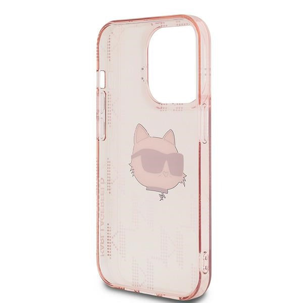 Karl Lagerfeld - IML Luxury (KLHCP14XHKLPCHP) - iPhone 14 Pro Max - Pink Choupette Head&Monogram