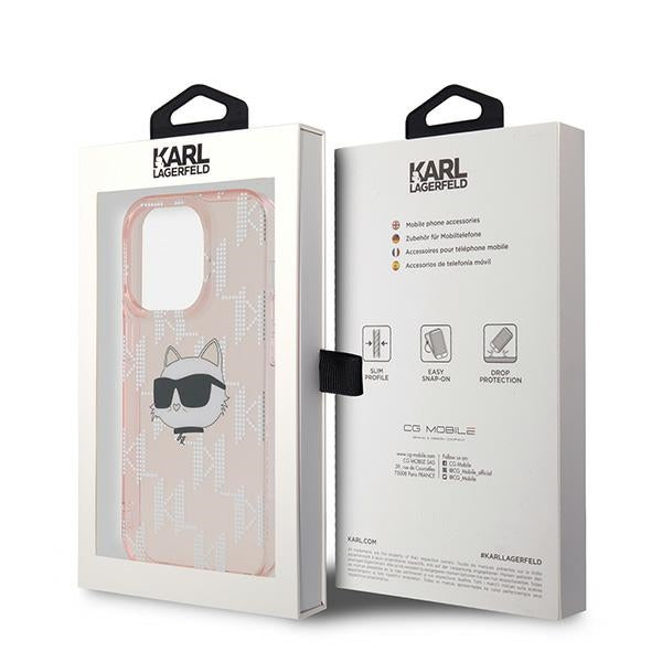 Karl Lagerfeld - IML Luxury (KLHCP14XHKLPCHP) - iPhone 14 Pro Max - Pink Choupette Head&Monogram