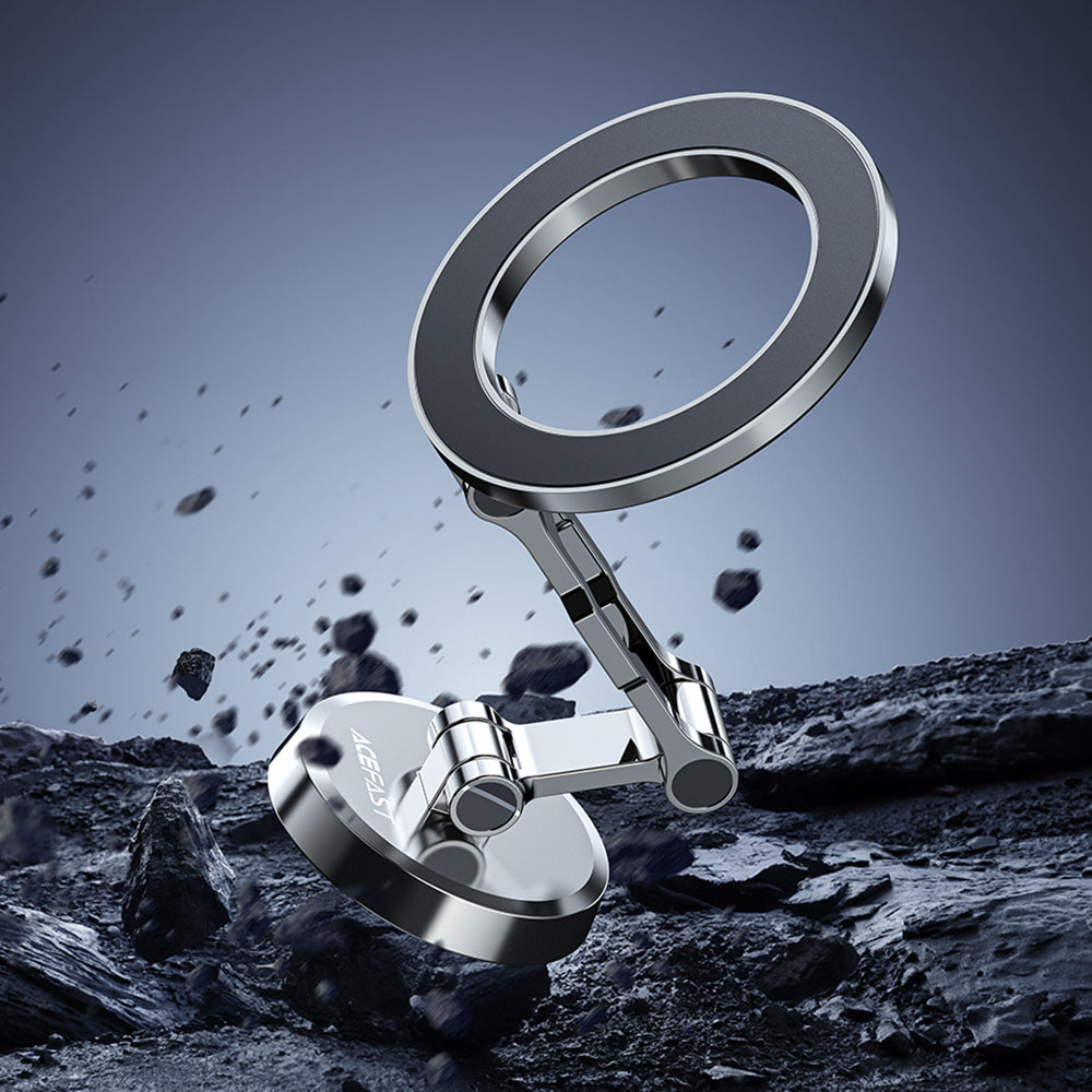Acefast - Car Holder (D20) - Magnetic Ring, 360° Rotation, for Dashboard, Universal, Adjustable - Metal Gray