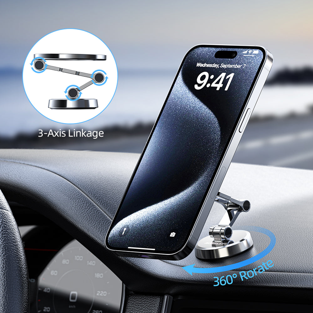 Acefast Suport Acefast (D20), Magnetic Ring, 360° Rotation, for Dashboard, Universal, Adjustable, Argintiu – imagine 5