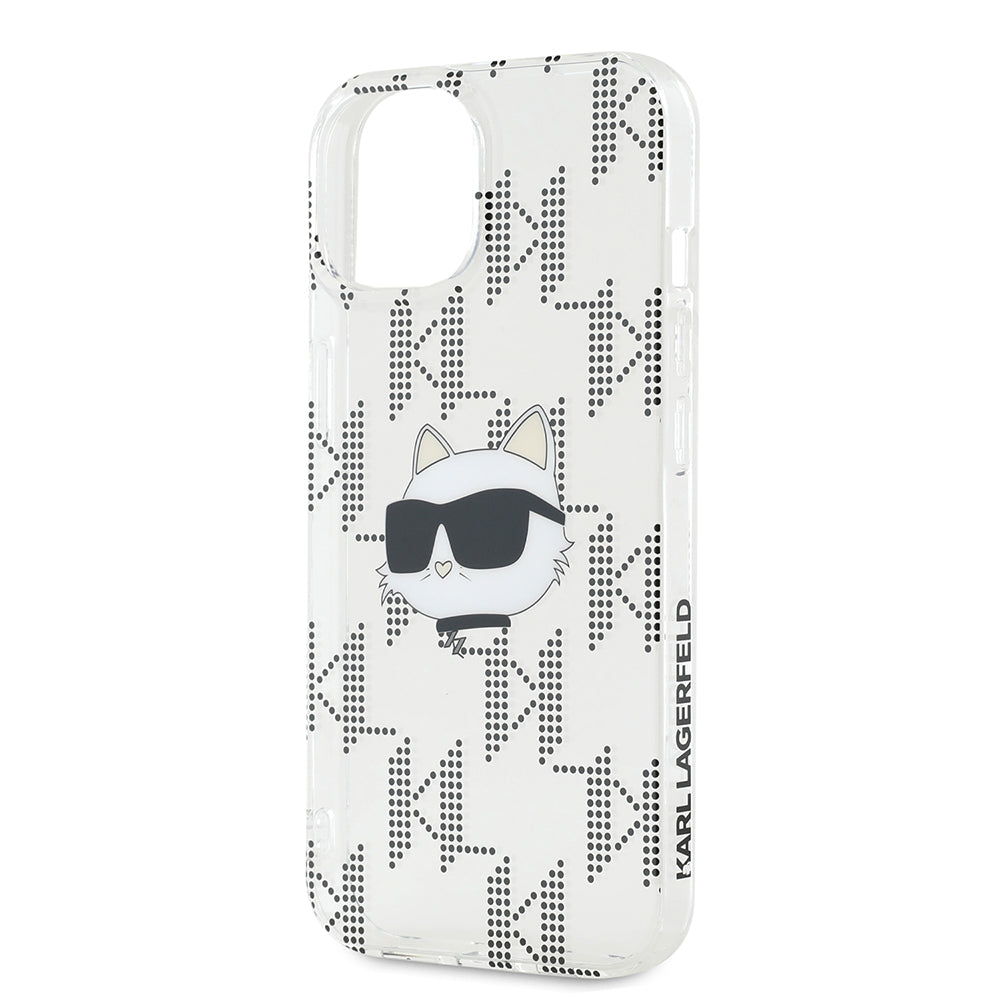 Karl Lagerfeld - IML Luxury (KLHCP15SHKLPCHT) - iPhone 15 - Transparent Choupette Head&Monogram