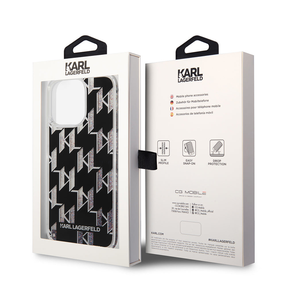 Karl Lagerfeld - Hardcase Liquid Glitter (KLHCP14XLMNMK) - iPhone 14 Pro Max - Monogram