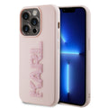 Karl Lagerfeld - 3D Design (KLHCP15L3DMBKCP) - iPhone 15 Pro - Pink Rubber Glitter Logo