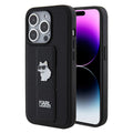 Karl Lagerfeld - Saffiano Gripstand (KLHCP15LGSACHPK) - iPhone 15 Pro - Choupette Pins