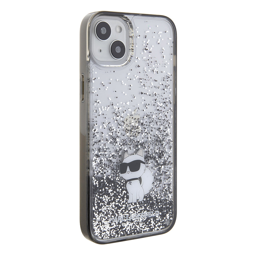 Karl Lagerfeld - Hardcase Liquid Glitter (KLHCP15MLKCNSK) - iPhone 15 Plus - Transparent Choupette