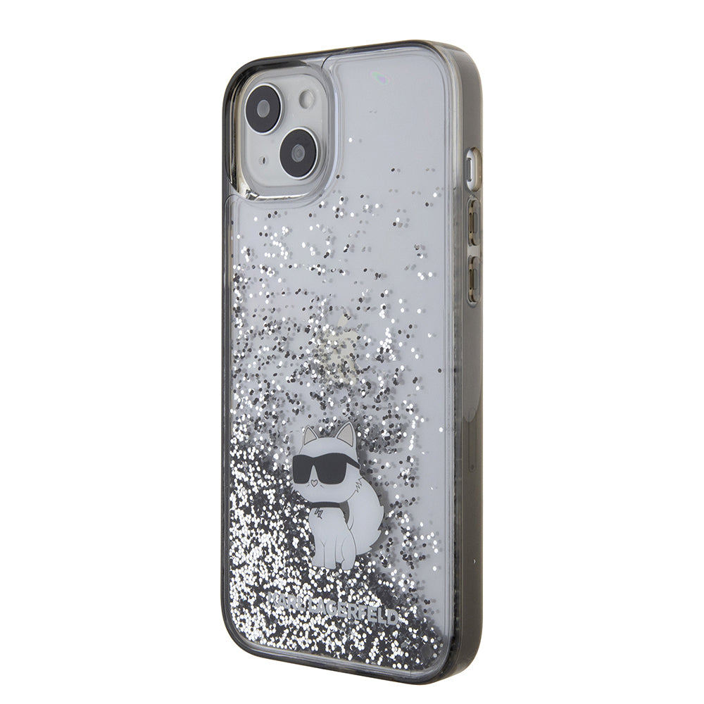 Karl Lagerfeld - Hardcase Liquid Glitter (KLHCP15MLKCNSK) - iPhone 15 Plus - Transparent Choupette