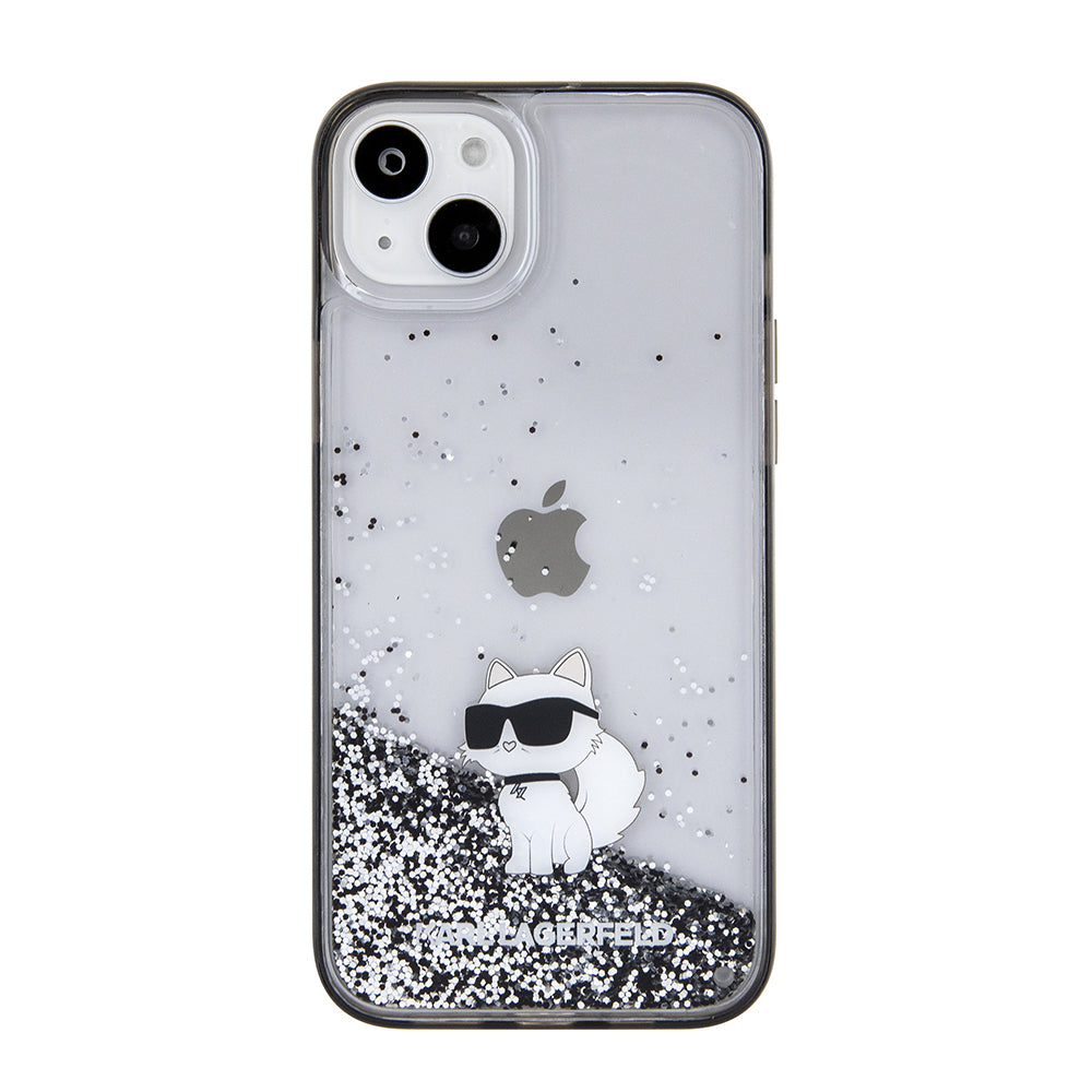 Karl Lagerfeld - Hardcase Liquid Glitter (KLHCP15MLKCNSK) - iPhone 15 Plus - Transparent Choupette