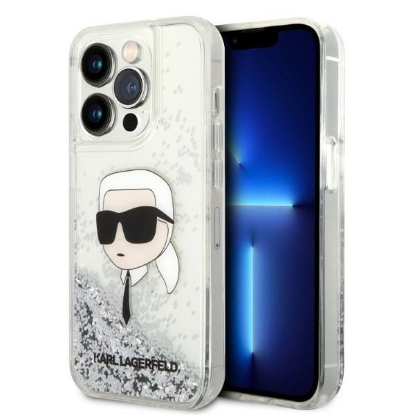 Karl Lagerfeld - Hardcase Glitter (KLHCP14XLNKHCH) - iPhone 14 Pro Max - Silver Karl Head