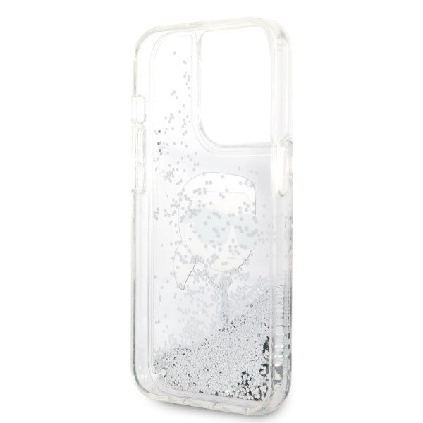 Karl Lagerfeld - Hardcase Glitter (KLHCP14XLNKHCH) - iPhone 14 Pro Max - Silver Karl Head