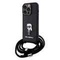 Karl Lagerfeld - Saffiano Crossbody (KLHCP15LSASKNPSK) - iPhone 15 Pro - Monogram Metal Pin Karl