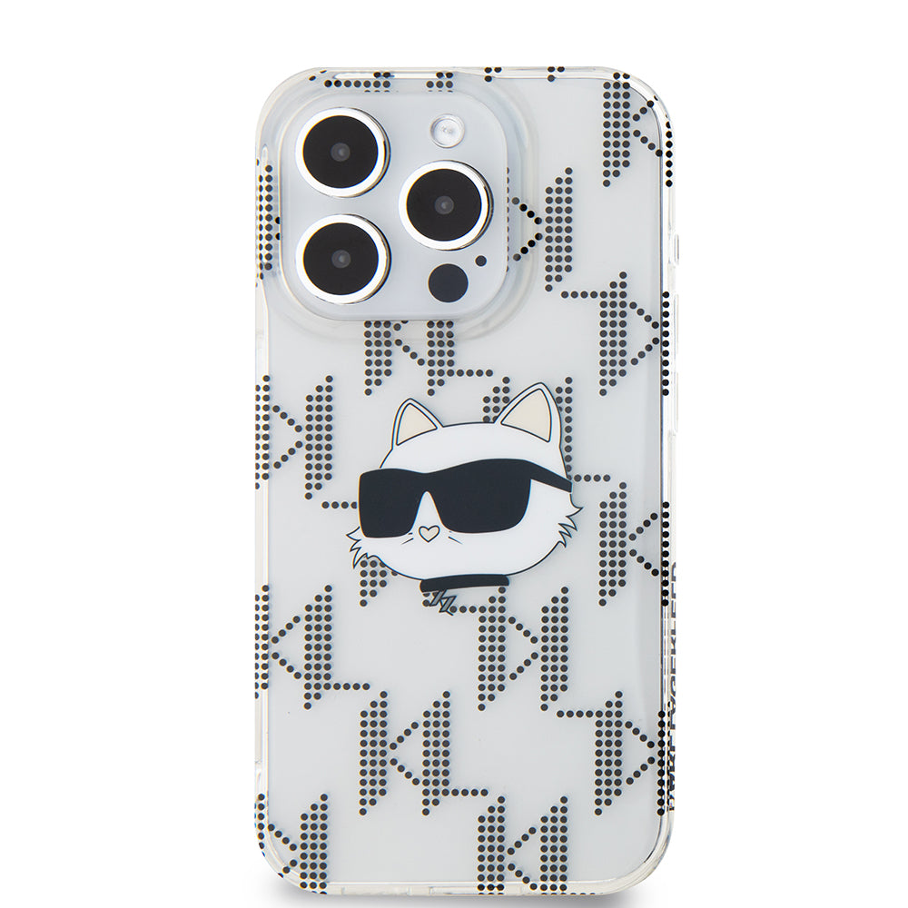 Karl Lagerfeld - IML Luxury (KLHCP15LHKLPCHT) - iPhone 15 Pro - Clear Choupette Head&Monogram