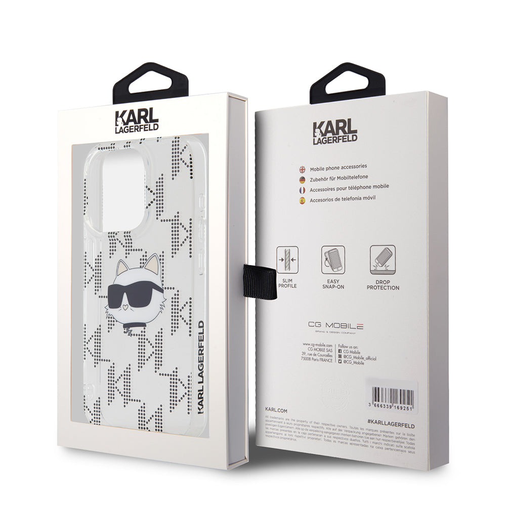 Karl Lagerfeld - IML Luxury (KLHCP15LHKLPCHT) - iPhone 15 Pro - Clear Choupette Head&Monogram
