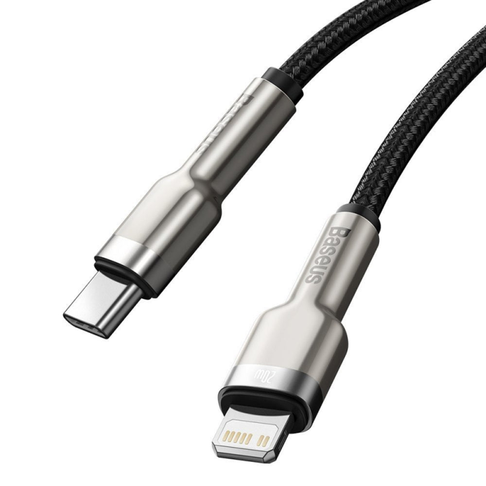 Baseus - Data Cable Cafule Series Metal (CATLJK-B01) - Type-C to Lightning, 20W, 2m - Black