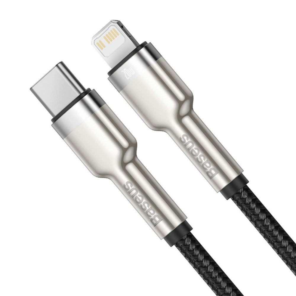 Baseus - Data Cable Cafule Series Metal (CATLJK-B01) - Type-C to Lightning, 20W, 2m - Black