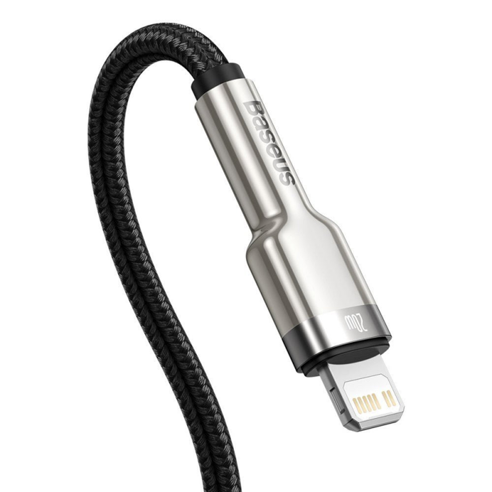 Baseus - Data Cable Cafule Series Metal (CATLJK-B01) - Type-C to Lightning, 20W, 2m - Black