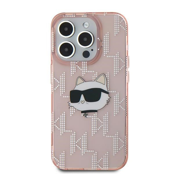 Karl Lagerfeld - IML Luxury (KLHCP15LHKLPCHP) - iPhone 15 Pro - Pink Choupette Head&Monogram