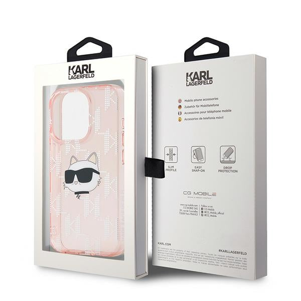 Karl Lagerfeld - IML Luxury (KLHCP15LHKLPCHP) - iPhone 15 Pro - Pink Choupette Head&Monogram