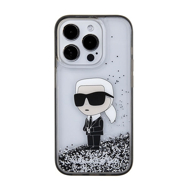 Karl Lagerfeld - Hardcase Liquid Glitter (KLHCP15LLKKNSK) - iPhone 15 Pro - Transparent Ikonik