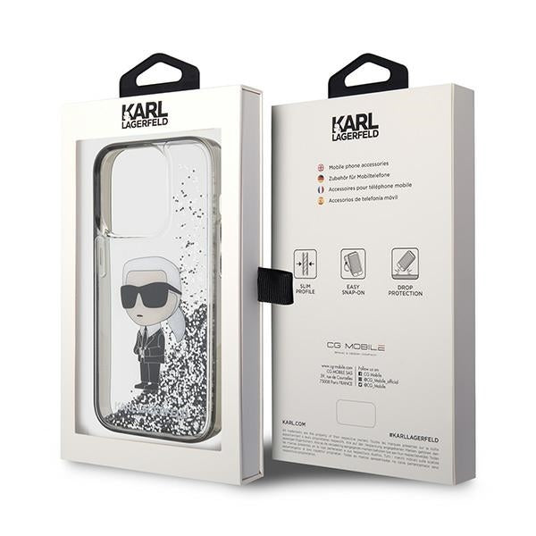 Karl Lagerfeld - Hardcase Liquid Glitter (KLHCP15LLKKNSK) - iPhone 15 Pro - Transparent Ikonik