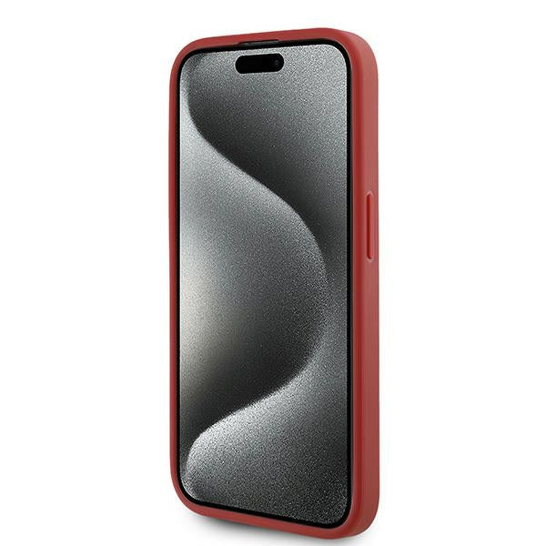 Karl Lagerfeld - Diagonal Quilted Script (KLHCP15LPQDSMGR) - iPhone 15 Pro - Red