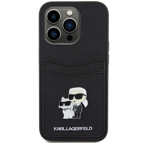 Karl Lagerfeld - Saffiano Cardslot (KLHCP15LSAPKCNPK) - iPhone 15 Pro - Karl&Choupette