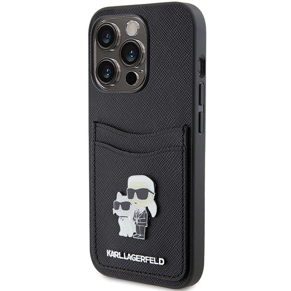 Karl Lagerfeld - Saffiano Cardslot (KLHCP15LSAPKCNPK) - iPhone 15 Pro - Karl&Choupette