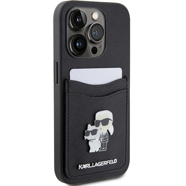 Karl Lagerfeld - Saffiano Cardslot (KLHCP15LSAPKCNPK) - iPhone 15 Pro - Karl&Choupette