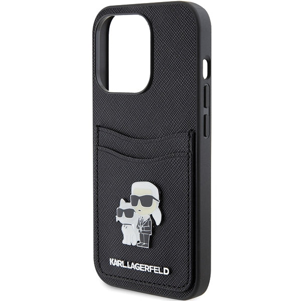Karl Lagerfeld - Saffiano Cardslot (KLHCP15LSAPKCNPK) - iPhone 15 Pro - Karl&Choupette