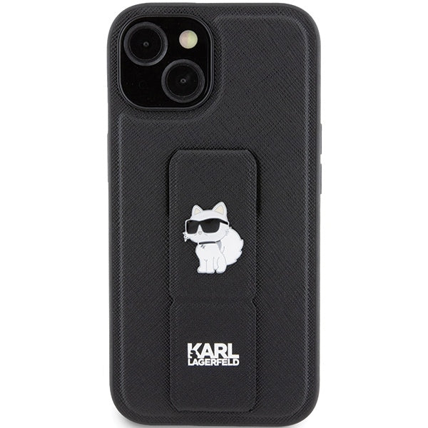 Karl Lagerfeld - Saffiano Gripstand (KLHCP15SGSACHPK) - iPhone 15 - Choupette