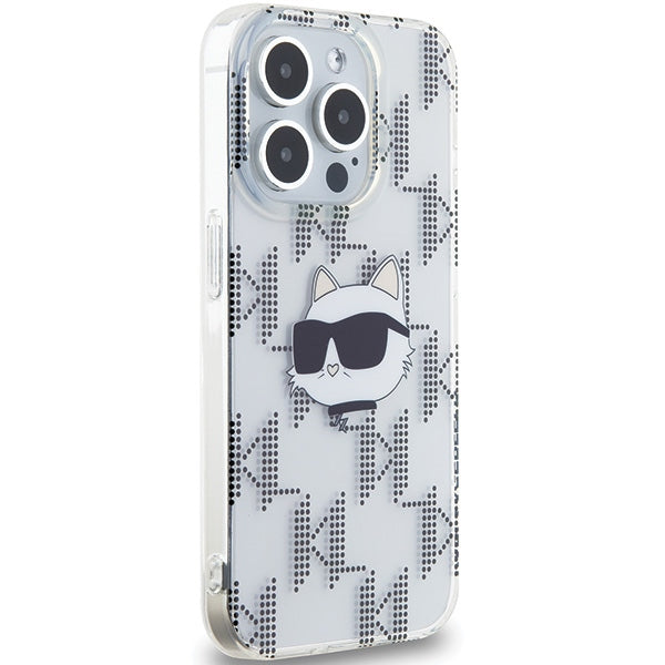 Karl Lagerfeld - IML Luxury (KLHCP15XHKLPCHT) - iPhone 15 Pro Max - Transparent Choupette Head&Monogram