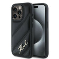 Karl Lagerfeld Husa de protectie Karl Lagerfeld Diagonal Quilted Script (KLHCP15XPQDSMGK) compatibil cu iPhone 15 Pro Ma