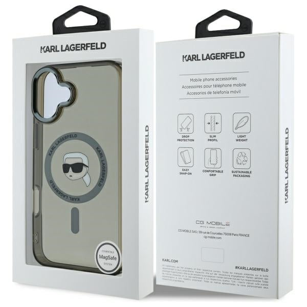 Karl Lagerfeld - IML MagSafe (KLHMP16SHLSKIK) - iPhone 16 - Metal Karl`s Head