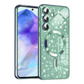 Husa de protectie Techsuit Luxury Glitter MagSafe compatibil cu Samsung Galaxy A55 5G, Verde deschis