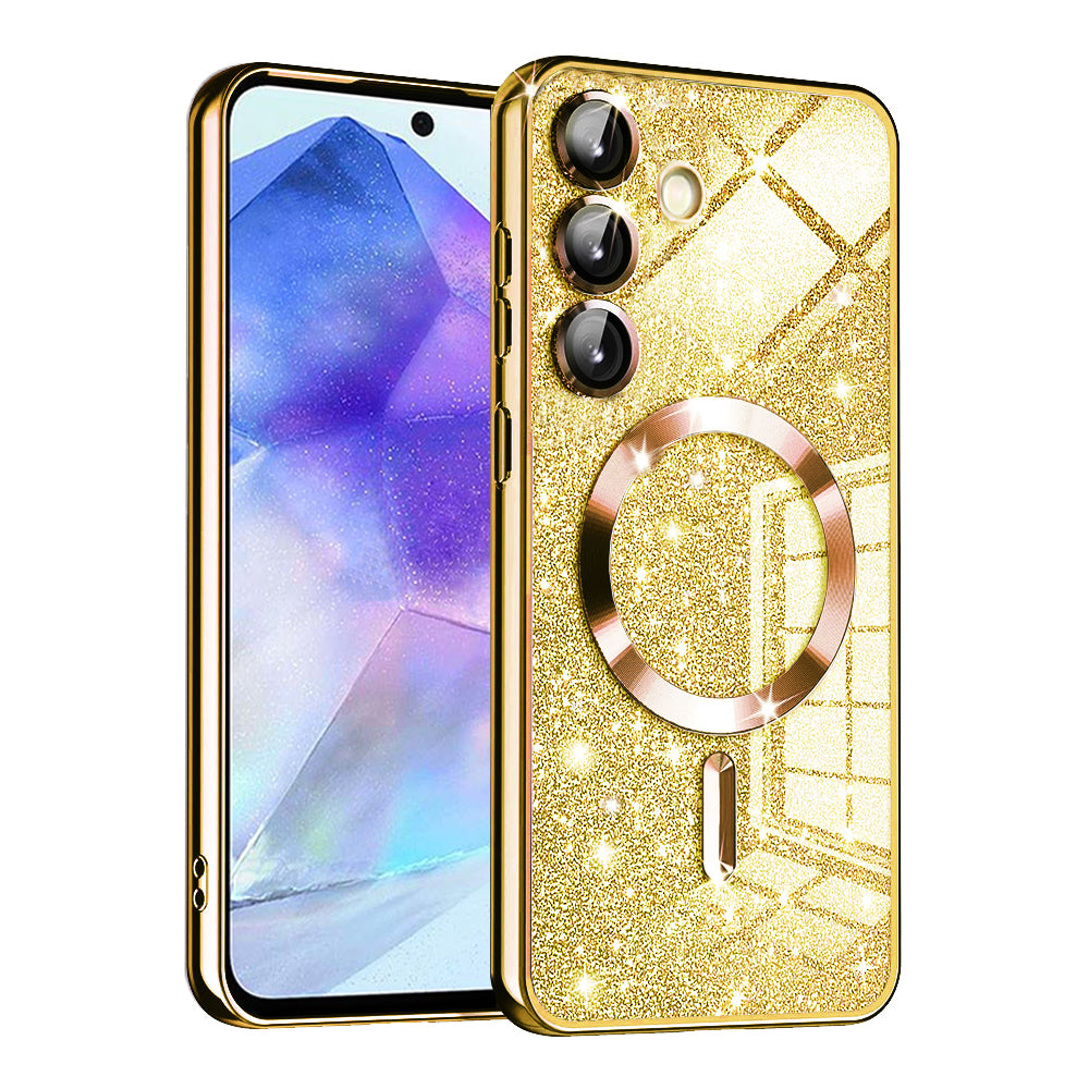 TechSuit Husa de protectie Techsuit Luxury Glitter MagSafe compatibil cu Samsung Galaxy A55 5G, Auriu