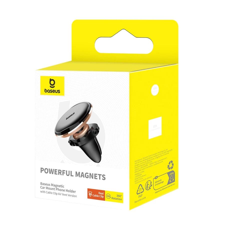 Baseus - Car Holder (C40141201G13-00) - Magnetic Grip for Air Vent - Rose Gold