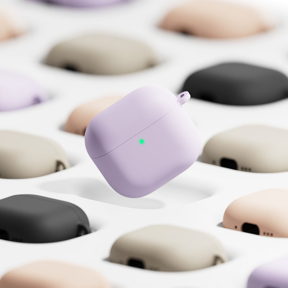 Ringke Casti Ringke Silicone, Apple AirPods 4, Stone – imagine 3