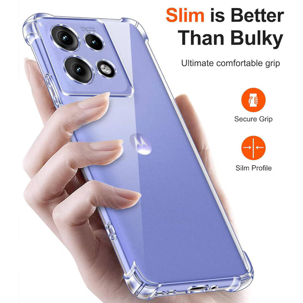 Techsuit - Shockproof Clear Silicone - Motorola Edge 50 - Clear